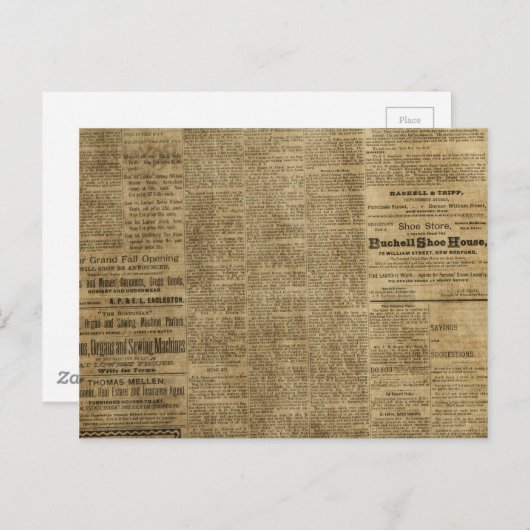 Oude krant briefkaart (Voorkant / Achterkant)