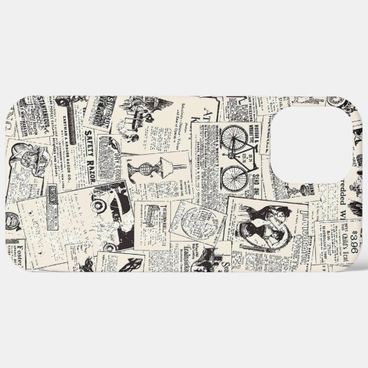Oude krant Case-Mate iPhone case (Achterkant (horizontaal))