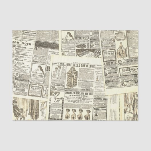 oude krant compositie tissuepapier (Voorkant)