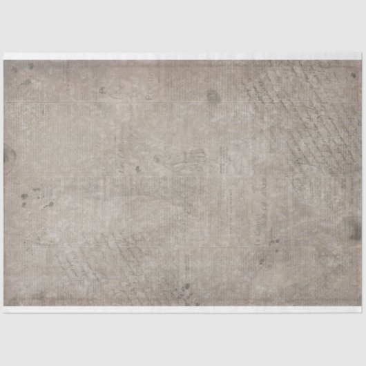 Oude  krant Grungy Grey Tissue Paper Tissuepapier (Voorkant)