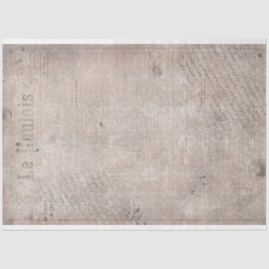 Oude krant Grungy Pink Tissue Paper Tissuepapier (Voorkant)