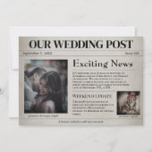 Oude Krant Huwelijk Opslagkaart Save the Date Kaart (Voorkant)