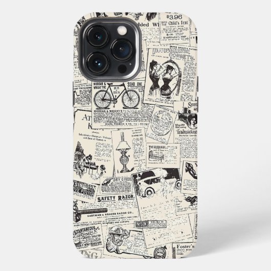 Oude krant iPhone hoesje (Achterkant)