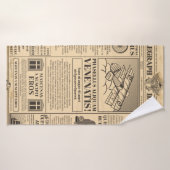 Oude krant . Krantenpapier met tekst a herstellen Badhanddoek (Badhanddoek)