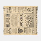 Oude krant . Krantenpapier met tekst a herstellen Fleece Deken (Voorkant (Horizontaal))