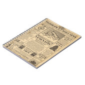 Oude krant . Krantenpapier met tekst a herstellen Notitieboek (Linkerzijde)