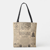 Oude krant . Krantenpapier met tekst a herstellen Tote Bag (Achterkant)