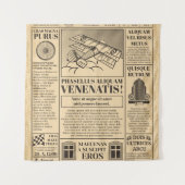 Oude krant . Krantenpapier met tekst a herstellen Wandkleed (Voorkant)