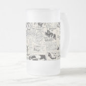 Oude krant  matglas bierpul (Voorkant rechts)