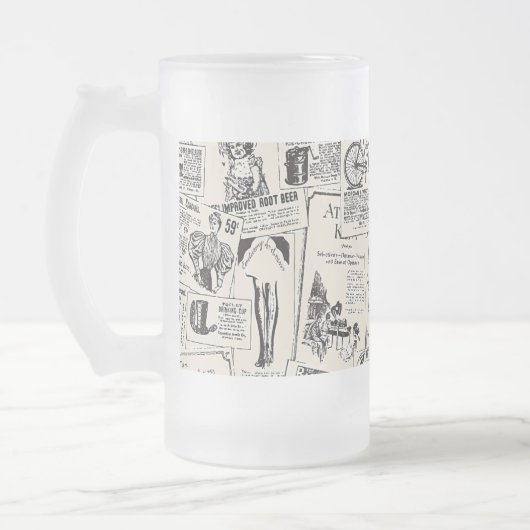 Oude krant  matglas bierpul (Links)