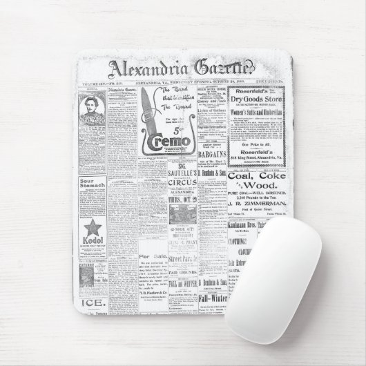Oude krant Mousepad Muismat (Met muis)