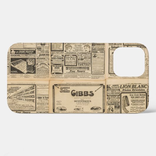 Oude krant:  papieren achtergrond. Case-Mate iPhone case (Achterkant (horizontaal))