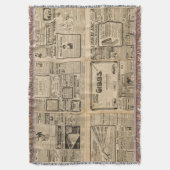 Oude krant: papieren achtergrond. deken (Voorkant Verticaal)