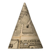 Oude krant: papieren achtergrond. feesthoedjes (Rechts)