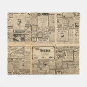 Oude krant: papieren achtergrond. fleece deken (Voorkant (Horizontaal))