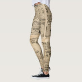 Oude krant: papieren achtergrond. leggings (Links)