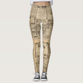 Oude krant:  papieren achtergrond. leggings (Voorkant)
