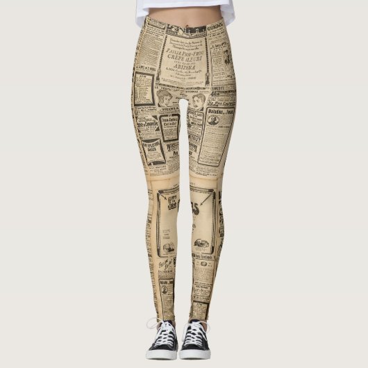 Oude krant: papieren achtergrond. leggings (Voorkant)