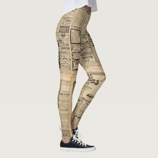 Oude krant:  papieren achtergrond. leggings (Rechts)