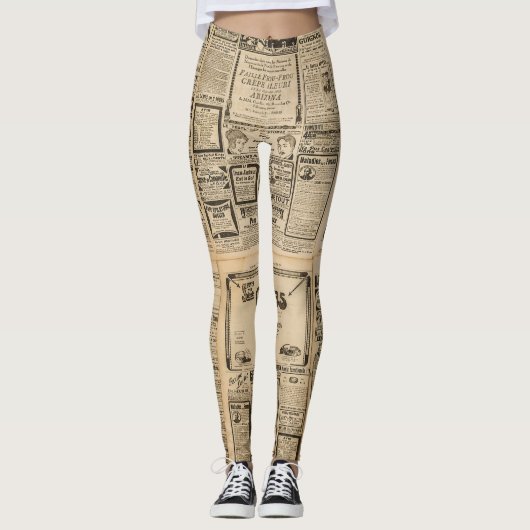 Oude krant:  papieren achtergrond. leggings (Voorkant)
