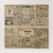 Oude krant: papieren achtergrond. legpuzzel (Verticaal)