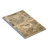 Oude krant:  papieren achtergrond. notitieboek (Rechterzijde)