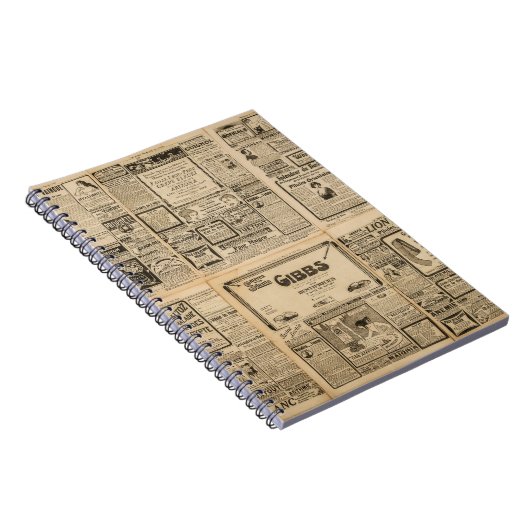 Oude krant:  papieren achtergrond. notitieboek (Rechterzijde)