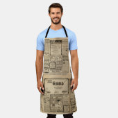 Oude krant:  papieren achtergrond. schort (Gedragen)