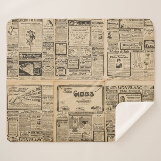 Oude krant:  papieren achtergrond. sherpa deken (Voorkant (horizontaal))