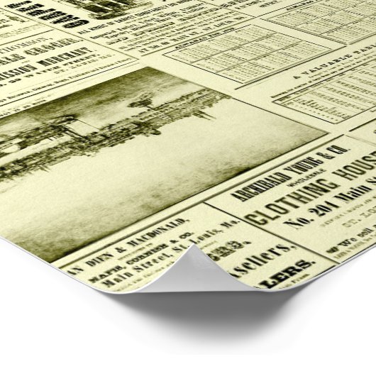 Oude krant poster (Hoek)