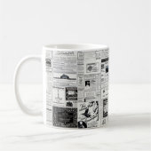 Oude krant Retro Advert Koffiemok (Links)