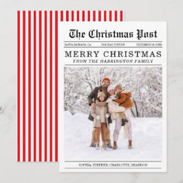 Oude krant stijl kerst Wenskaart Feestdagenkaart