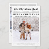 Oude krant stijl kerst Wenskaart Feestdagenkaart (Voorkant / Achterkant)