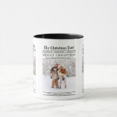 Oude krant stijl kerst Wenskaart Mok (Midden)