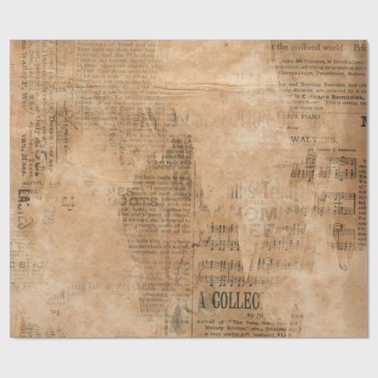 Oude  krant Torn 2 Cadeaupapier (Vlak)