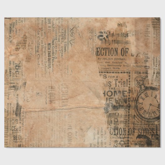 Oude krant Torn Cadeaupapier (Vlak)