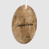 Oude krant Torn, gepersonaliseerd Ornament (voorkant)