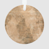 Oude krant Torn, gepersonaliseerd Ornament (achterkant)