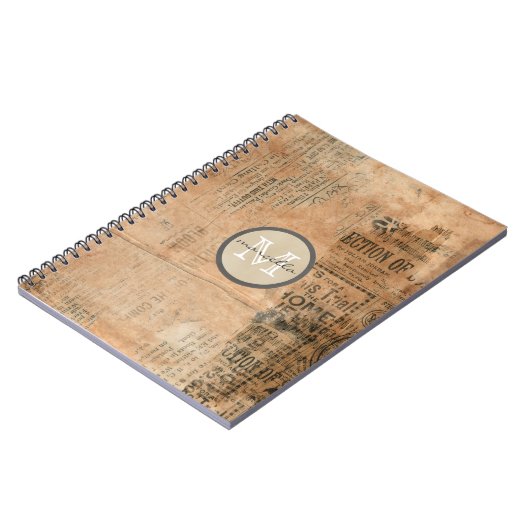 Oude  krant Torn Monogram Notitieboek (Linkerzijde)