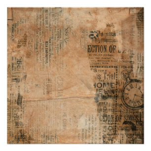 Oude krant Torn One Poster