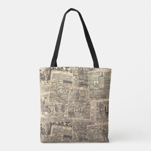 Oude  kranten tote bag (Achterkant)