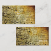 Oude krantenkunst visitekaartje (Voorkant / Achterkant)