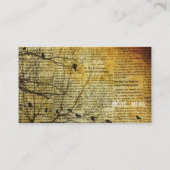 Oude krantenkunst visitekaartje (Achterkant)