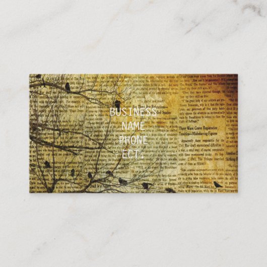 Oude krantenkunst visitekaartje (Voorkant)