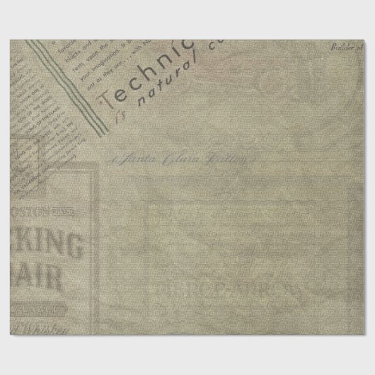 Oude krantenpapierrol cadeaupapier (Vlak)