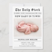 Oude krantenstijl Geboorte Aankondiging Kaart (Voorkant)