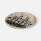 Oude  krantenstijl met Fashioned Ship Art Papieren Bordje (Gekanteld)