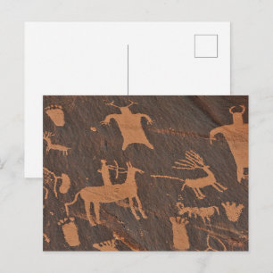 Oude krantrots-petroglyfen Inheemse Amerikanen Briefkaart