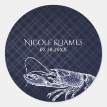 Oude kreeft marineblauwe elegante chique feestfavo