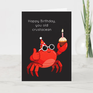 Oude Kreeftachtigen Verjaardagskaart Krab Humor Kaart